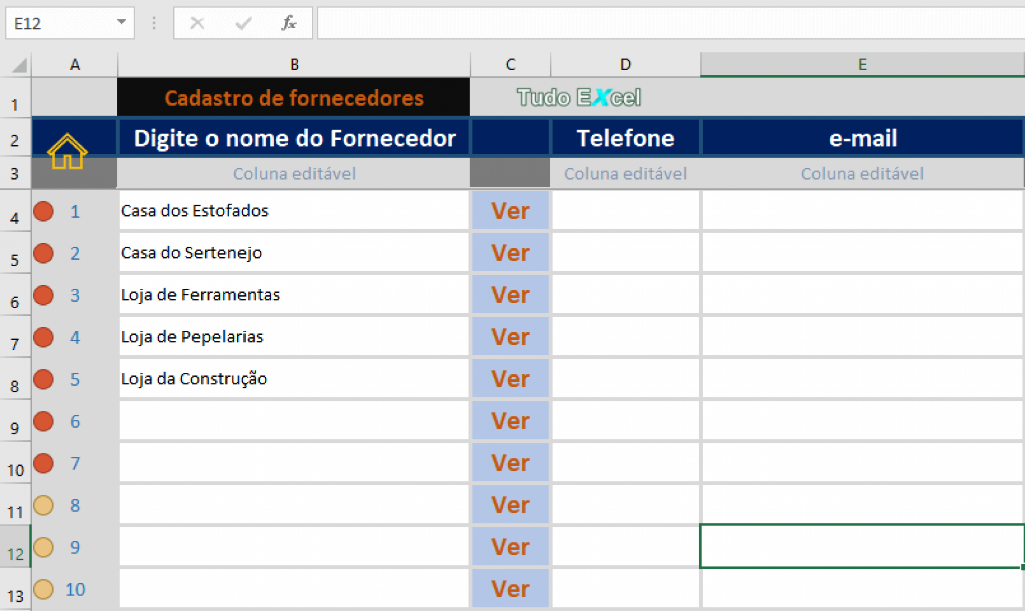 Planilha de Cotação até 20 fornecedores 500 itens Tudo Excel