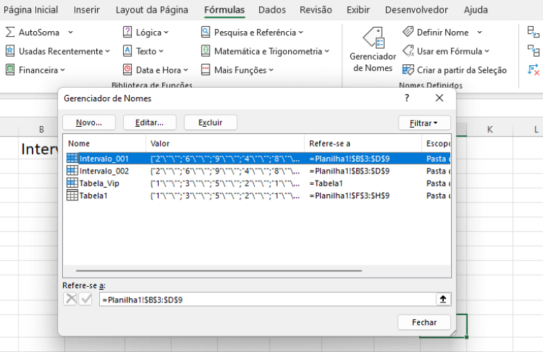 Como Editar Nomes De Intervalos E Tabelas No Excel