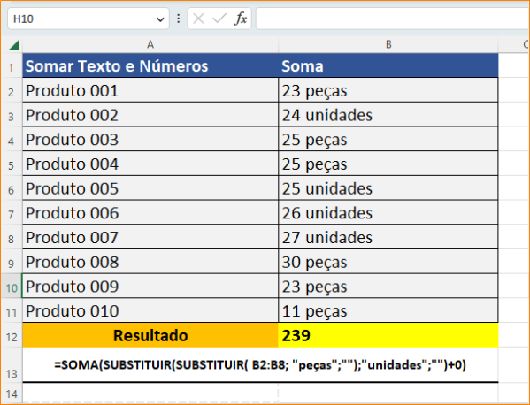 Como somar células texto e números na planilha de Excel Tudo Excel