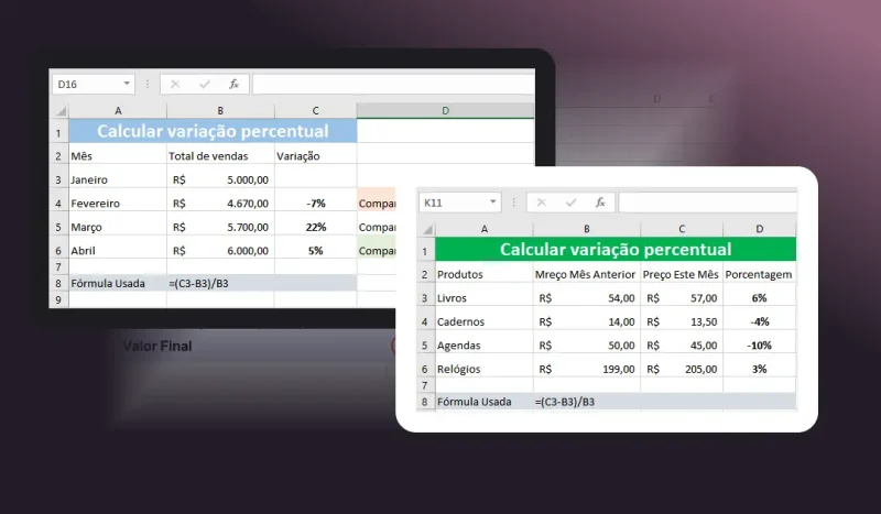 Calcular a Variação Percentual no Excel