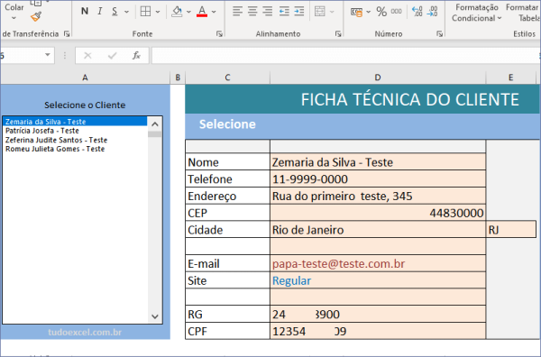 Planilha Excel para Controle de Débitos de clientes