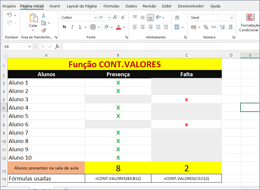 Função Contvalores No Excel Tudo Excel 2307
