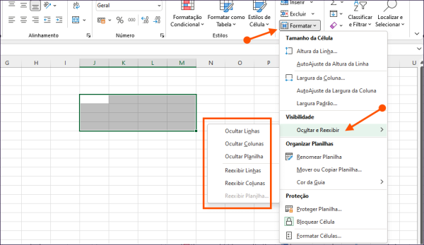 Como ocultar células linha e colunas não utilizadas no Excel Tudo Excel