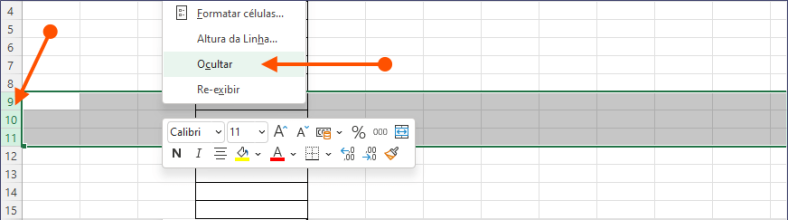 Como ocultar células linha e colunas não utilizadas no Excel Tudo Excel