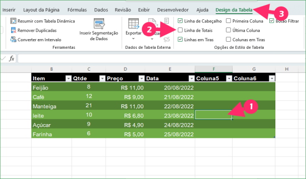 Adicionar Uma Linha De Total Ou Subtotal Em Uma Tabela No Excel