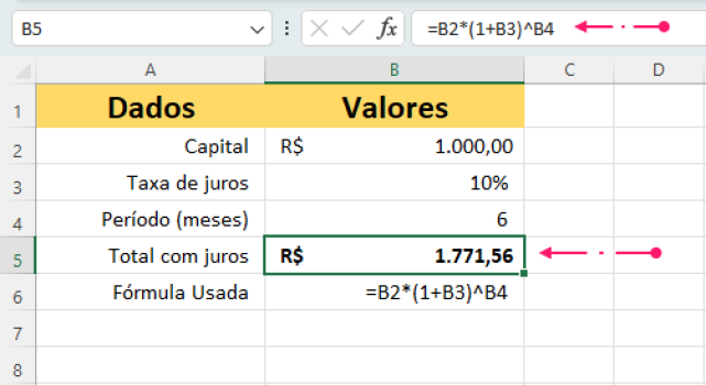 Como Calcular Juros Compostos Usando O Excel - Tudo Excel