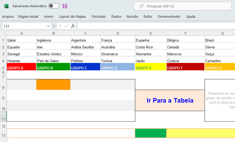 Planilha De Jogos Da Copa Do Mundo