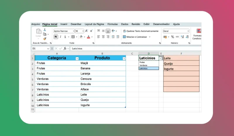 Criar Lista Suspensa Com Função e Filtros no Excel