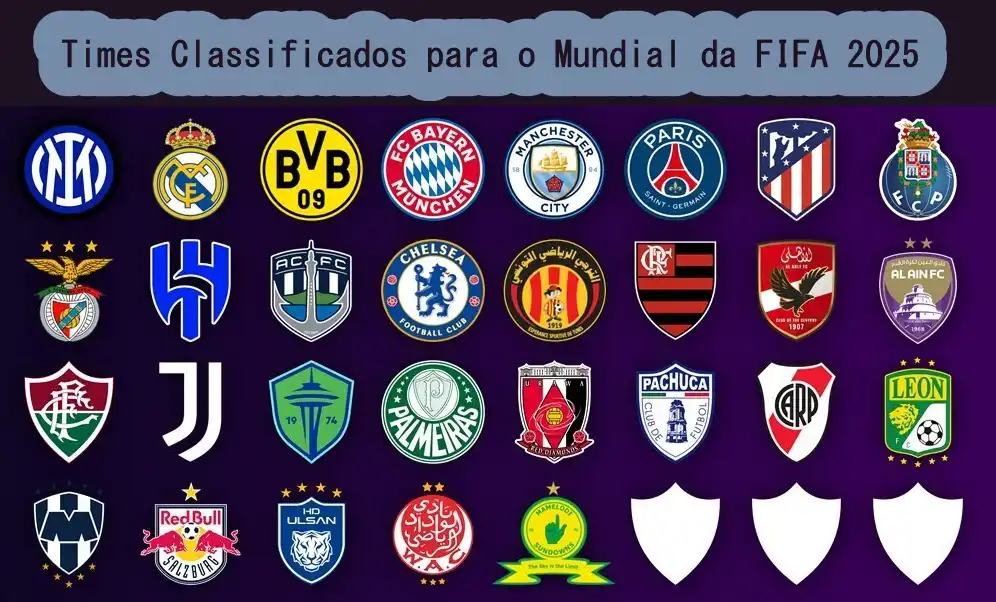 Clubre classificados para disputar o mundial da FIFA 2025