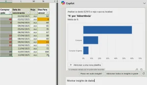 Classificar e filtrar dados com o Copilot no Excel