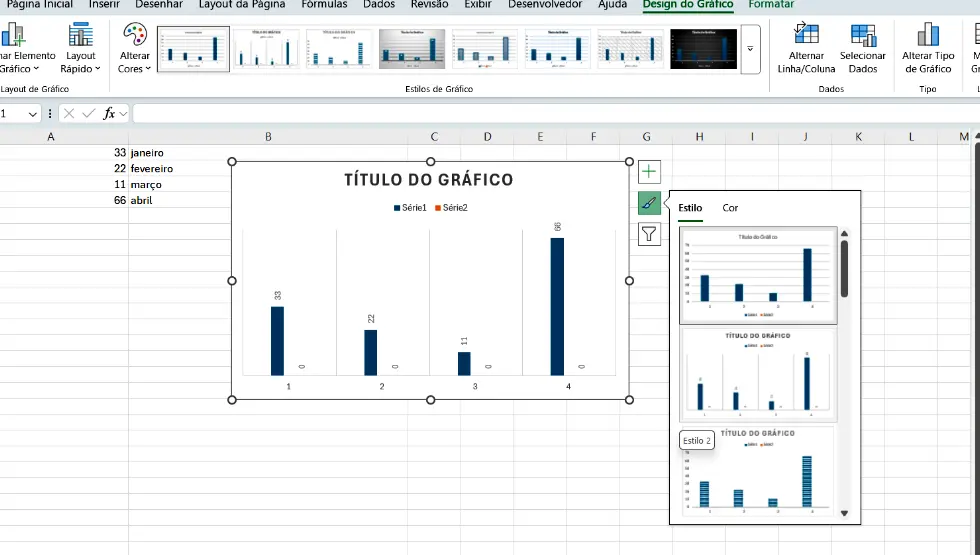 Personalizar o Gráfico para analisar dados